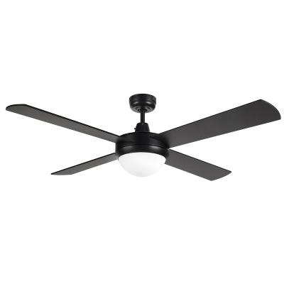 TEMPEST-II 52'' CEILING FAN W/2xB22 LIGHT-BLACK WITH BLACK BLADE